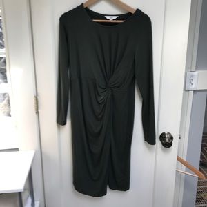 Ripe Maternity Dress, dark green, sinched front